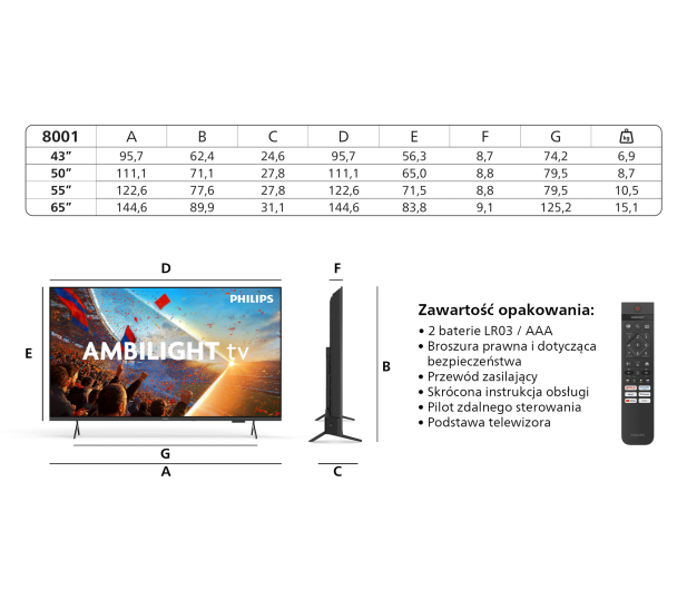 Philips 43PUS8001/12 43" LED 4K Smart TV Ambilight - 1529914 - zdjęcie 15